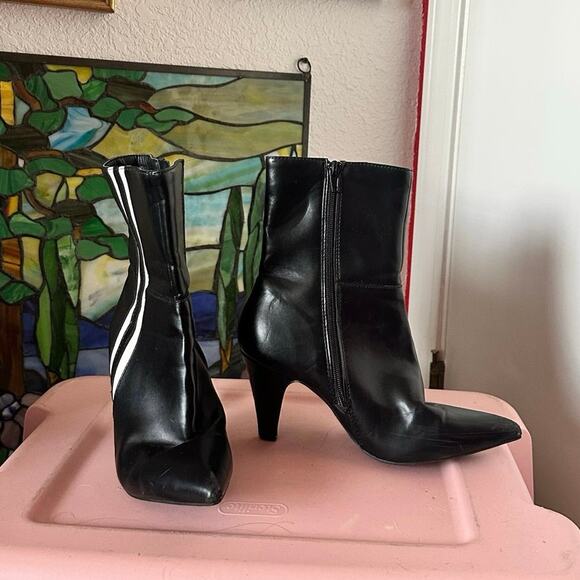 wild diva black white racer stripe stiletto boots - Picture 1 of 6